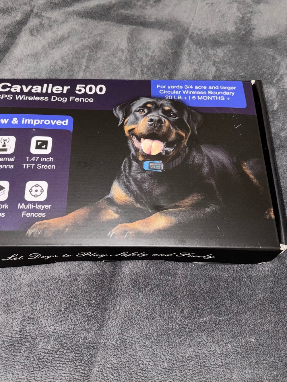 Cavalier 500 GPS Wireless Dog Fence Receiver Collar - Black/Blue